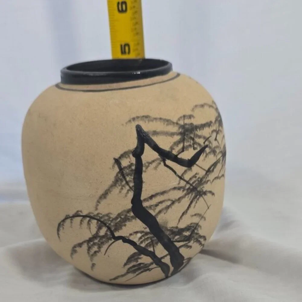 Asian Pottery Ginger Type‎ Jar  Vase Vintage Hand Painted  5
